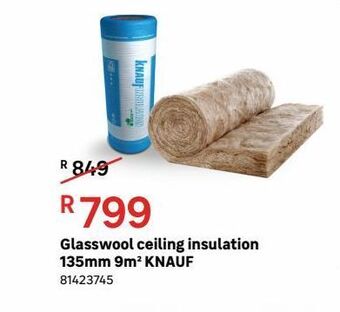 Leroy Merlin Glasswool ceiling insulation 135mm 9m2 knauf offer