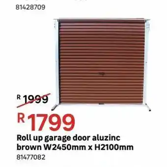 Leroy Merlin Roll up garage door aluzinuc brown w2450mm x h2100mm offer