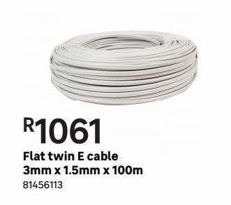 Flat twin e cable 3mm x 1.5mm x 100m