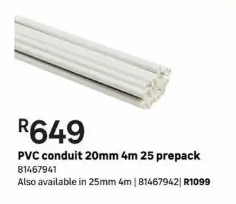 Pvc conduit 20mm 4m 25 prepack