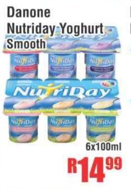 Devland Cash And Carry Danone Nutriday Yoghurt Smooth 6x100ml offer