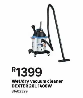 Leroy Merlin Wet/dry vacuum cleaner dexter 20l 1400w offer