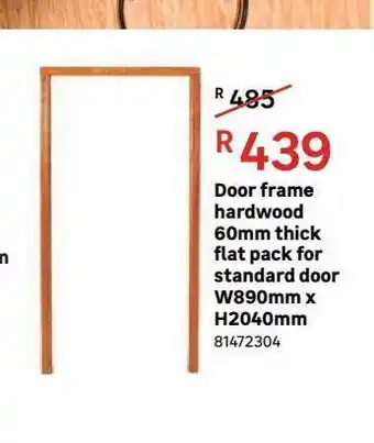 Leroy Merlin Door frame hardwood 60mm thick flat pack for standard door w890mm x h2040mm offer