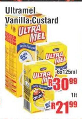 Ultramel Vanilla Custard 6x125ml