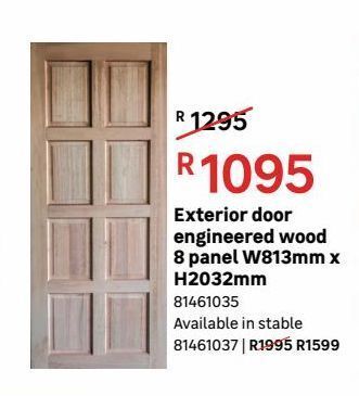 Leroy Merlin Exterior door engineered wood 8 panel w813mm x h2032mm offer