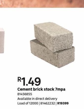 Leroy Merlin Cement brick stock 7mpa offer
