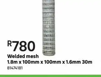 Weladed mesh 1.8m x 100mm x 100mm x 1.6mm 30m