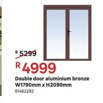 Leroy Merlin Double door aluminium bronze w1790mm x h2090mm offer