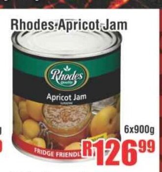 Devland Cash And Carry Rhodes Apricot Jam 6x900g offer