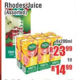 Devland Cash And Carry Rhodes Juice (Assorted) 6x200ml offer
