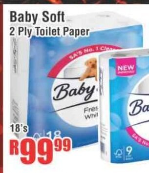 Baby Soft 2 Ply Toilet Paper 18's