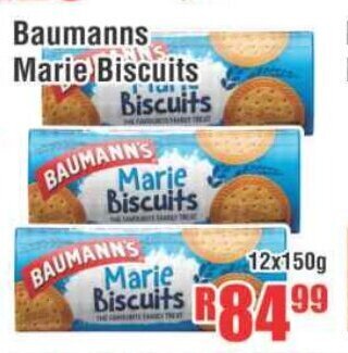 Devland Cash And Carry Baumanns Marie Biscuits 12x150g offer