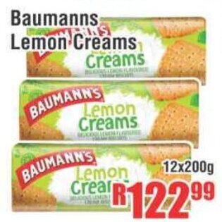 Devland Cash And Carry Baumanns Lemon Creams 12x200g offer
