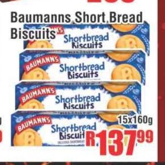 Devland Cash And Carry Baumanns Short Bread Biscuits 15x160g offer