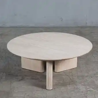Black round coffee table -large