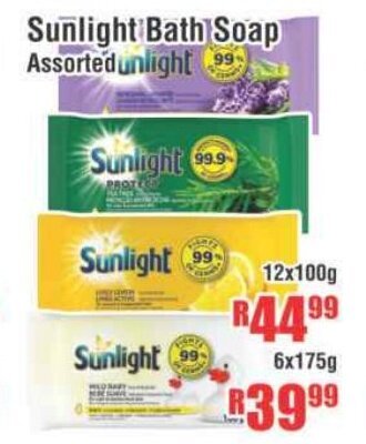 Devland Cash And Carry Sunlight Bath Soap Assorted 12x100g offer