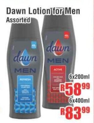 Devland Cash And Carry Dawn Lotion for Men Assorted 6x200ml offer