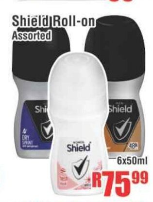 Shield Roll-On Assorted 6x50ml