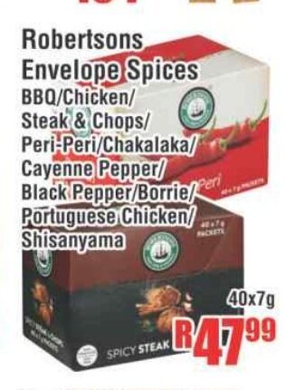 Devland Cash And Carry Robertsons Envelope Spices 40x7g offer