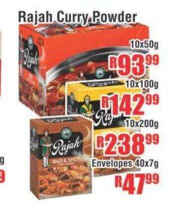 Devland Cash And Carry Rajah Curry Powder 10x50g offer