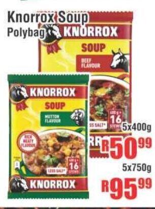 Devland Cash And Carry Knorrox Soup Polybag 5x400g offer