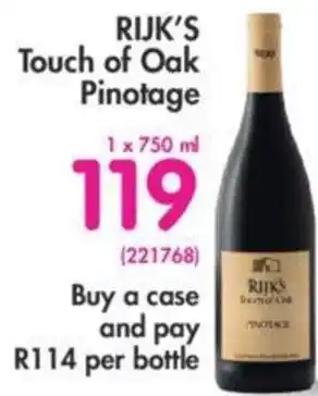 Makro’s liquor RIJK'S Touch Of Oak Pinotage 750ml offer