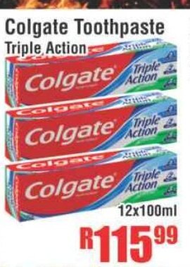 Colgate Toothpaste Triple Action 12x100ml