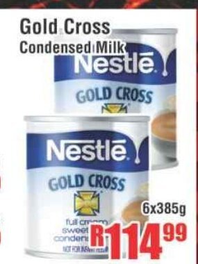 Gold Cross Condensed Milk 6x385g