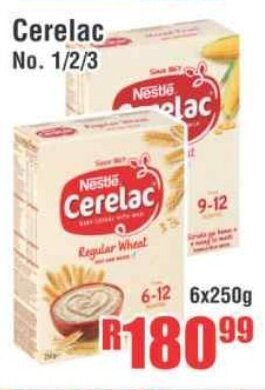 Devland Cash And Carry Cerelac No. 1/2/3 6x250g offer