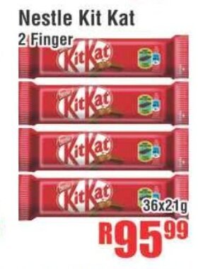 Devland Cash And Carry Nestle Kit Kat 2 Finger 36x21g offer