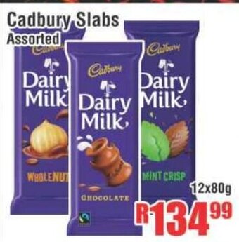 Devland Cash And Carry Cadbury Slabs Assorted 12x80g offer