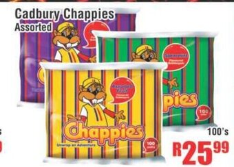 Devland Cash And Carry Cadbury Chappies Assorted 100's offer