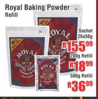 Devland Cash And Carry Royal Baking Powder Refill Sachets 26x50g offer
