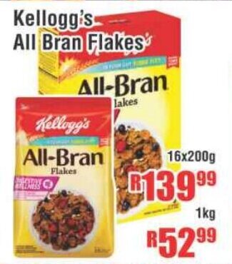 Devland Cash And Carry Kellogg's All Bran Flakes 16x200g offer