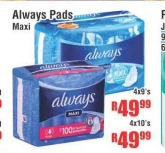 Devland Cash And Carry Always Pads Maxi 4x9's / 4x10's offer
