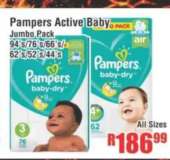 Devland Cash And Carry Pampers Active Baby All Sizes offer