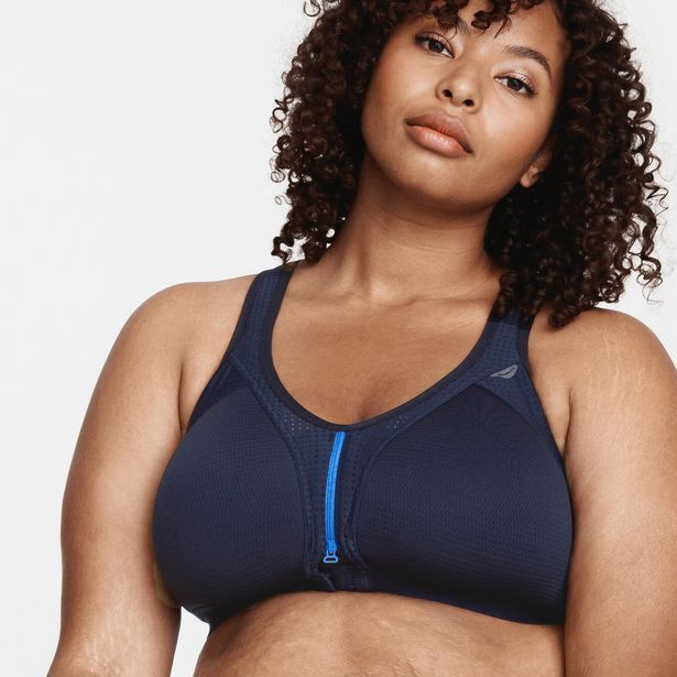 Zipped running bra high support offer at Decathlon