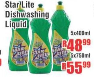 Star Lite Dishwashing Liquid 5x400ml