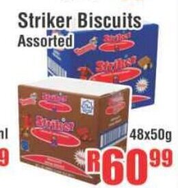 Striker Biscuits Assorted 48x50g