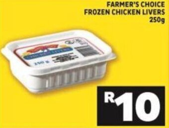 Shoprite Farmer's Choice Frozen Chicken Livers 250g offer