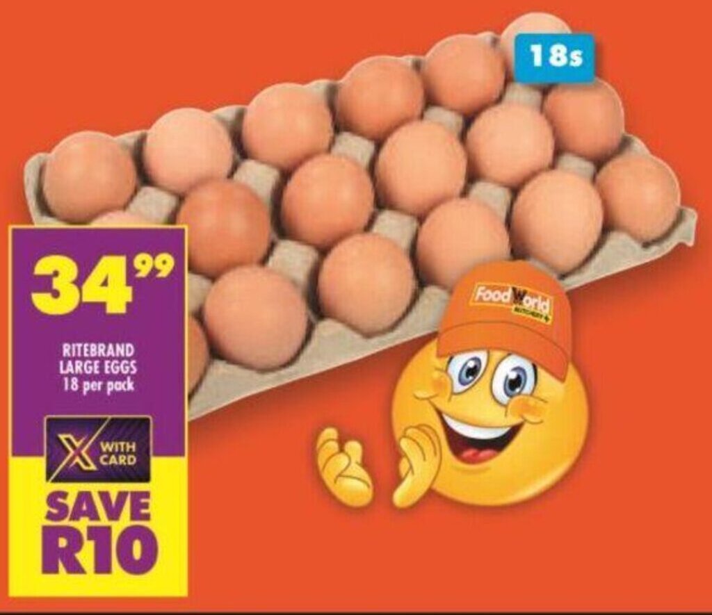 Ritebrand Large Eggs 18 per Pack offer at Shoprite