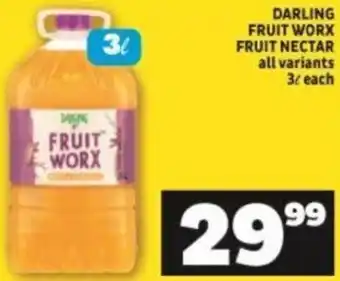 Shoprite Darling Fruit Worx Fruit Nectar 3L offer