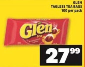 Shoprite Glen Tagless Tea Bags 100 per Pack offer
