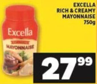 Shoprite Excella Rich & Creamy Mayonnaise 750g offer