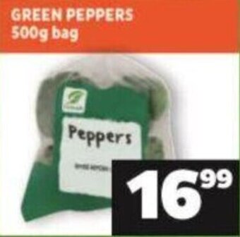 Shoprite Green Peppers 500g Bag offer