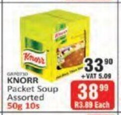KitKat Cash and Carry Knorr Packet Soup assorted 50g - 10s offer