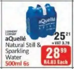 KitKat Cash and Carry Aquellé Natural Still & Sparkling Water 500ml - 6s offer
