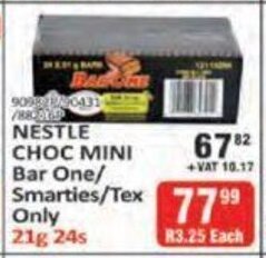 KitKat Cash and Carry Nestle Choc Mini Bar One / Smarties / Tex inly 21g -24s offer