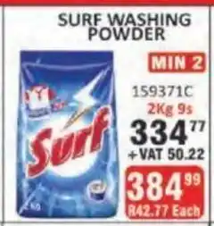 KitKat Cash and Carry Surf Washing Powder 2kg - 9s offer