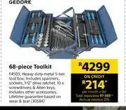 Builders Warehouse Gedore 68 piece tool kit offer